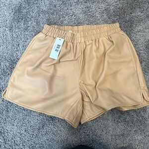 Frankie’s bikinis rusty vegan leather shorts